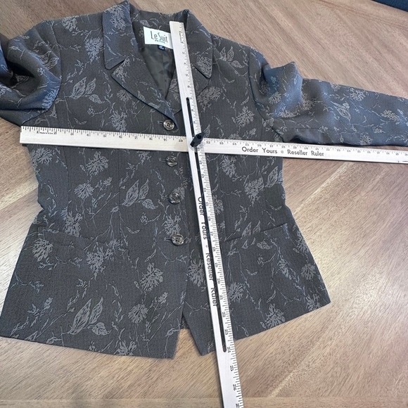2 Piece‎ Taupe Skirt Suit Le Suit Petite Women's Floral Print Size 6P - Picture 8 of 13